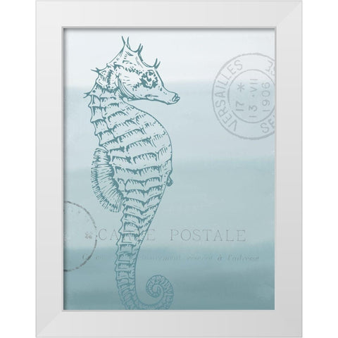 Seaside Card 3 V2 White Modern Wood Framed Art Print by Allen, Kimberly