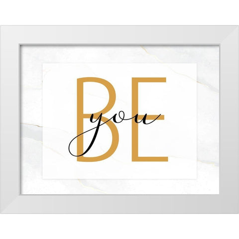 Be 1 White Modern Wood Framed Art Print by Allen, Kimberly