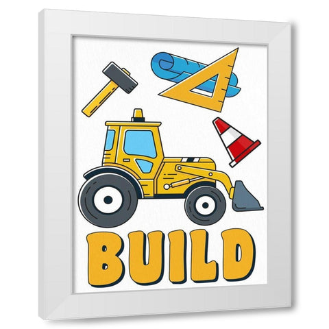 Build 1 White Modern Wood Framed Art Print by Allen, Kimberly