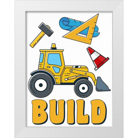 Build 1 White Modern Wood Framed Art Print by Allen, Kimberly