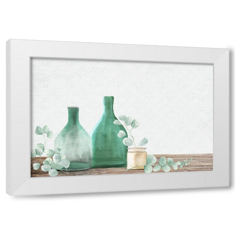 Eucalyptus Glass White Modern Wood Framed Art Print by Allen, Kimberly