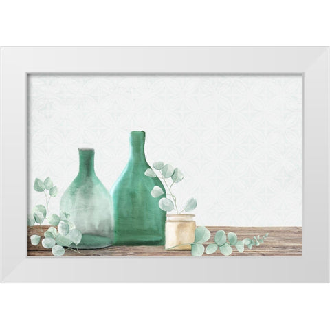 Eucalyptus Glass White Modern Wood Framed Art Print by Allen, Kimberly