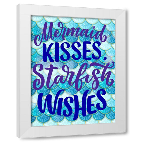Mermaid Kisses White Modern Wood Framed Art Print by Allen, Kimberly