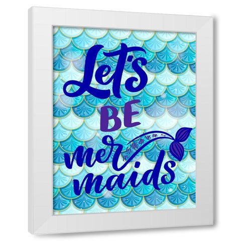 Mermaids White Modern Wood Framed Art Print by Allen, Kimberly