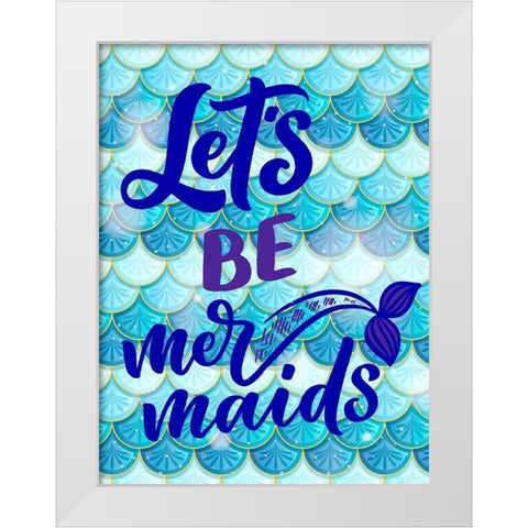 Mermaids White Modern Wood Framed Art Print by Allen, Kimberly
