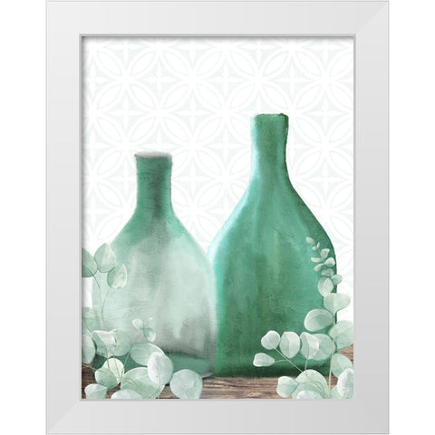 Eucalyptus Greens White Modern Wood Framed Art Print by Allen, Kimberly
