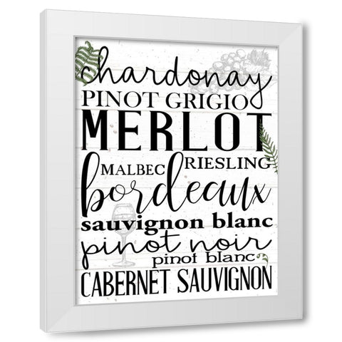 Wine Glass Ferns 4 White Modern Wood Framed Art Print by Allen, Kimberly