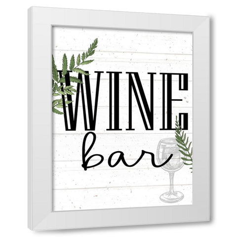Wine Glass Ferns 5 White Modern Wood Framed Art Print by Allen, Kimberly