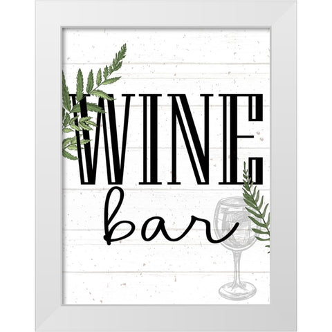 Wine Glass Ferns 5 White Modern Wood Framed Art Print by Allen, Kimberly