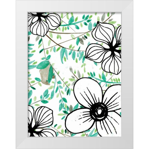 Greenery White Modern Wood Framed Art Print by Allen, Kimberly
