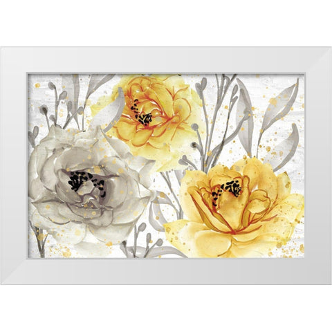 Yellow Blooming White Modern Wood Framed Art Print by Allen, Kimberly