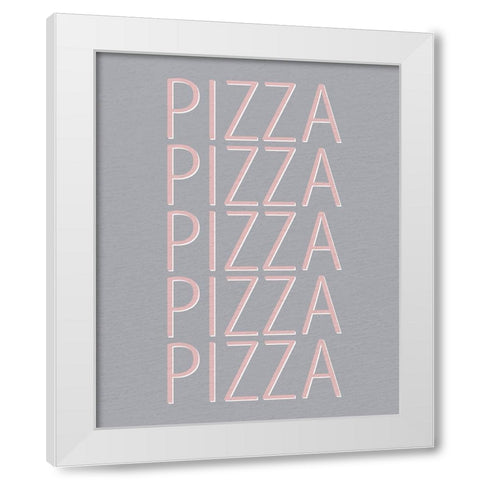 Pizza White Modern Wood Framed Art Print by Allen, Kimberly