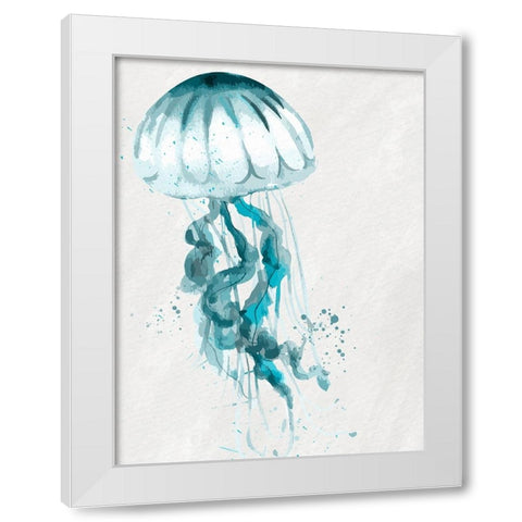 Jelly Jelly Teal 1 White Modern Wood Framed Art Print by Allen, Kimberly