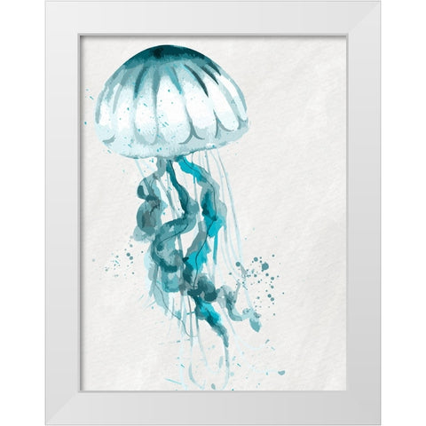 Jelly Jelly Teal 1 White Modern Wood Framed Art Print by Allen, Kimberly