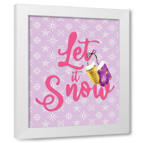 _Let It Snow Mittens White Modern Wood Framed Art Print by Allen, Kimberly