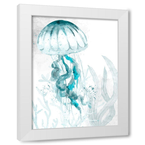 Jelly Swim 1 White Modern Wood Framed Art Print by Allen, Kimberly