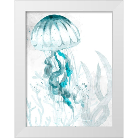 Jelly Swim 1 White Modern Wood Framed Art Print by Allen, Kimberly