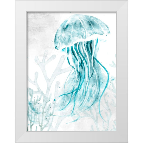 Jelly Swim 2 White Modern Wood Framed Art Print by Allen, Kimberly