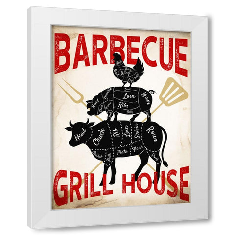Grill House White Modern Wood Framed Art Print by Allen, Kimberly