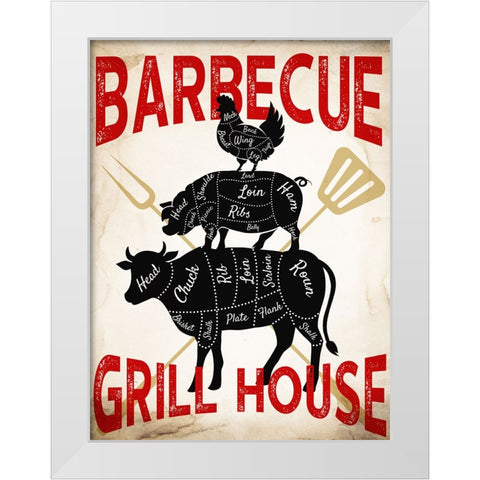Grill House White Modern Wood Framed Art Print by Allen, Kimberly