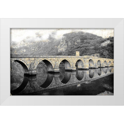 Across the Bridge White Modern Wood Framed Art Print by Allen, Kimberly