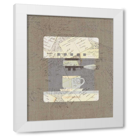 Postcard Coffee 3 White Modern Wood Framed Art Print by Allen, Kimberly