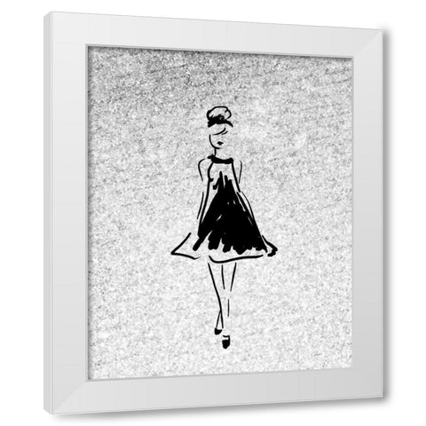 Glitter Fashion 1 White Modern Wood Framed Art Print by Allen, Kimberly