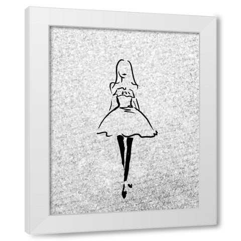 Glitter Fashion 2 White Modern Wood Framed Art Print by Allen, Kimberly