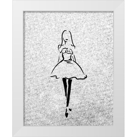 Glitter Fashion 2 White Modern Wood Framed Art Print by Allen, Kimberly