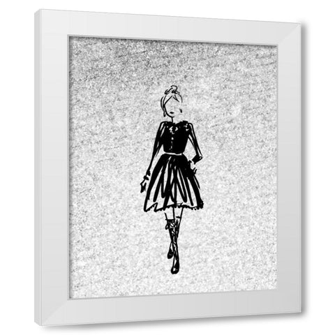 Glitter Fashion 3 White Modern Wood Framed Art Print by Allen, Kimberly
