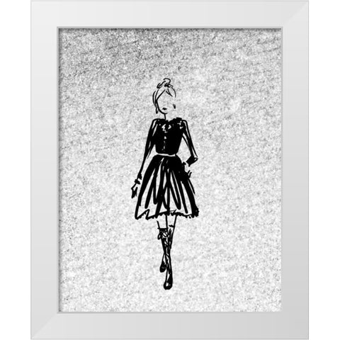 Glitter Fashion 3 White Modern Wood Framed Art Print by Allen, Kimberly