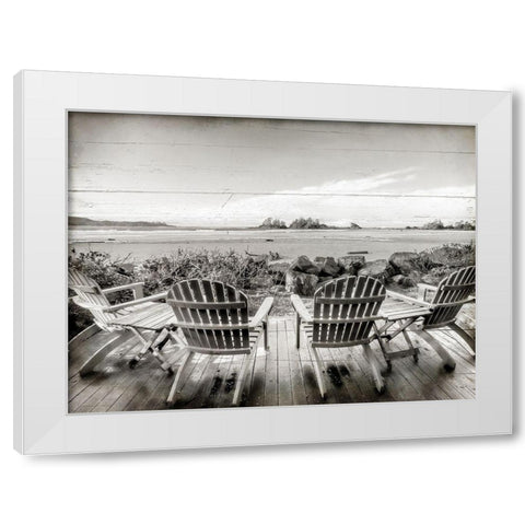 On the Deck White Modern Wood Framed Art Print by Kimberly, Allen