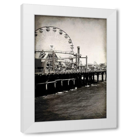 At the Pier White Modern Wood Framed Art Print by Kimberly, Allen