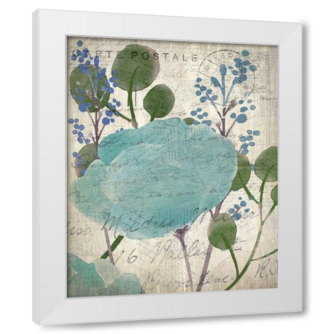 French Carte Postale Floral 1 White Modern Wood Framed Art Print by Allen, Kimberly