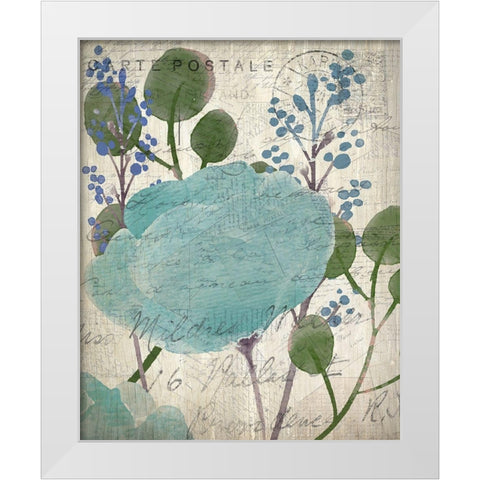 French Carte Postale Floral 1 White Modern Wood Framed Art Print by Allen, Kimberly