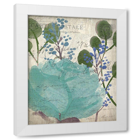 French Carte Postale Floral 2 White Modern Wood Framed Art Print by Allen, Kimberly