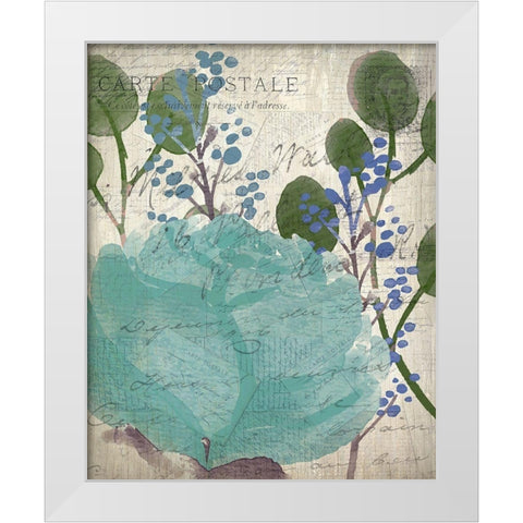 French Carte Postale Floral 2 White Modern Wood Framed Art Print by Allen, Kimberly