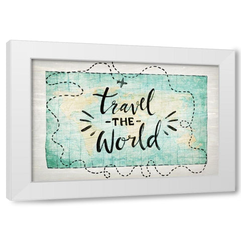 Travel the World White Modern Wood Framed Art Print by Kimberly, Allen