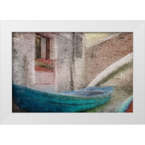 On the Gondola White Modern Wood Framed Art Print by Kimberly, Allen