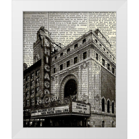 Newspaper City 2 White Modern Wood Framed Art Print by Kimberly, Allen