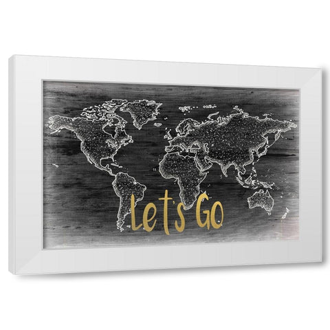 Lets Go White Modern Wood Framed Art Print by Kimberly, Allen