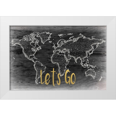 Lets Go White Modern Wood Framed Art Print by Kimberly, Allen