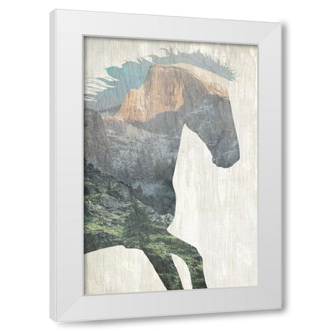 Running Mountains White Modern Wood Framed Art Print by Kimberly, Allen