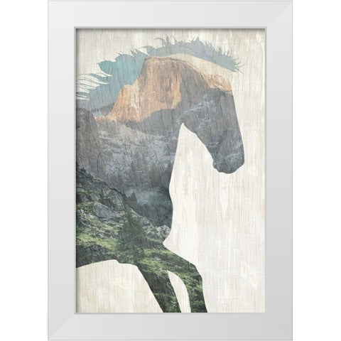 Running Mountains White Modern Wood Framed Art Print by Kimberly, Allen