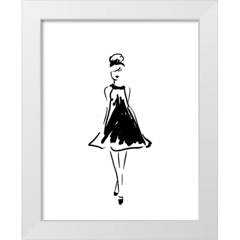 Glitter Fashion 1 v2 White Modern Wood Framed Art Print by Kimberly, Allen