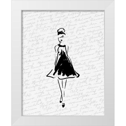 Glitter Fashion 1 v3 White Modern Wood Framed Art Print by Kimberly, Allen