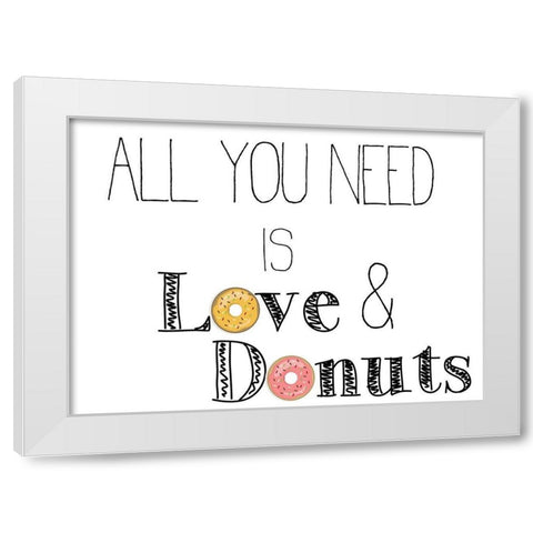 Donut 4 White Modern Wood Framed Art Print by Kimberly, Allen