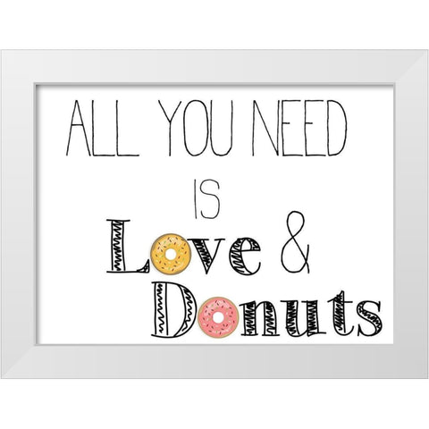 Donut 4 White Modern Wood Framed Art Print by Kimberly, Allen
