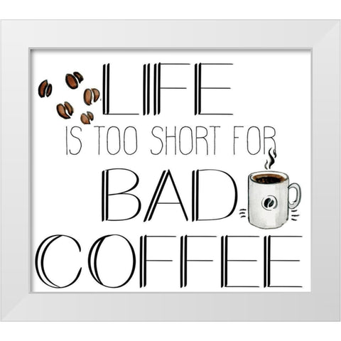Morning Coffee 3 White Modern Wood Framed Art Print by Kimberly, Allen