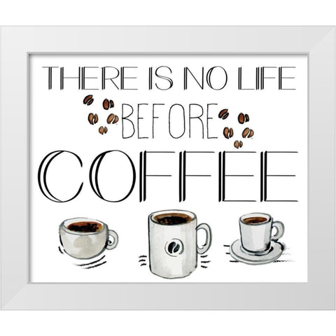 Morning Coffee 5 White Modern Wood Framed Art Print by Kimberly, Allen